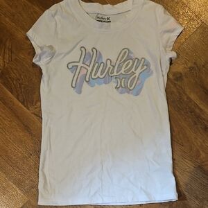 Hurley Girls White T Shirt Size Small  (8-10 Years)